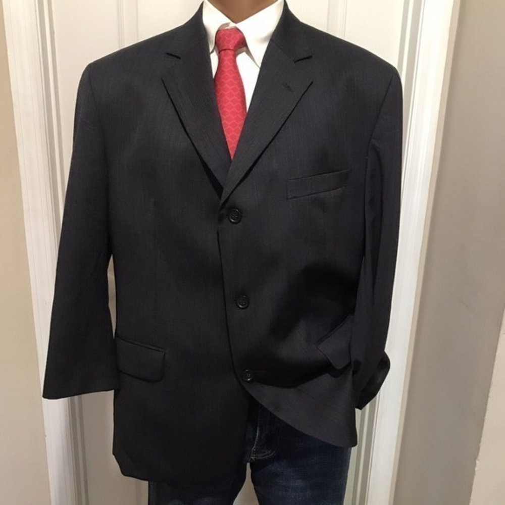 Andrew Fezza Fusion Cashmere Sport Coat 44R Mens All Season Super‎ 120s Blazer